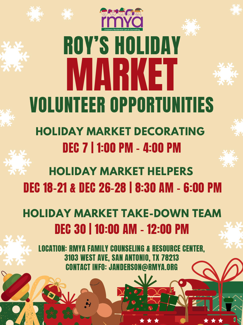 Roy's Holiday Market - Volunteer Dates/Times